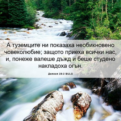 Picture 06 - Деяния 28:2 BULG - А туземците ни показаха - Bible Verse Picture