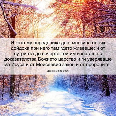 Picture 06 - Деяния 28:23 BULG - И като му определиха ден, - Bible Verse Picture