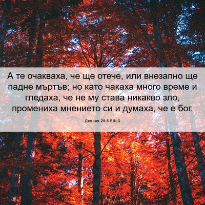 Picture 06 - Деяния 28:6 BULG - А те очакваха, че ще отече, - Bible Verse Picture