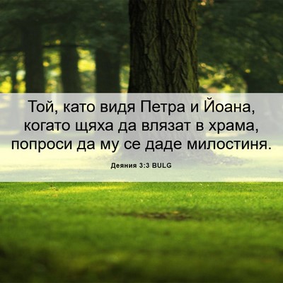 Picture 06 - Деяния 3:3 BULG - Той, като видя Петра и - Bible Verse Picture