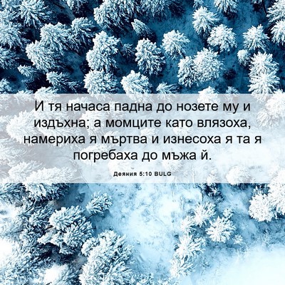 Picture 06 - Деяния 5:10 BULG - И тя начаса падна до нозете - Bible Verse Picture