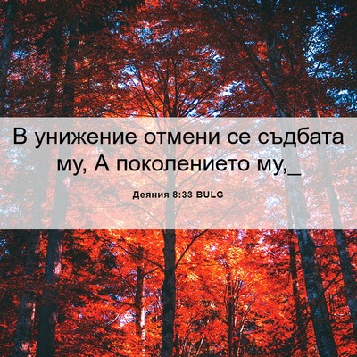 Picture 06 - Деяния 8:33 BULG - В унижение отмени се - Bible Verse Picture