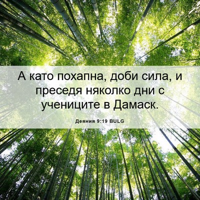 Picture 06 - Деяния 9:19 BULG - А като похапна, доби сила, и - Bible Verse Picture