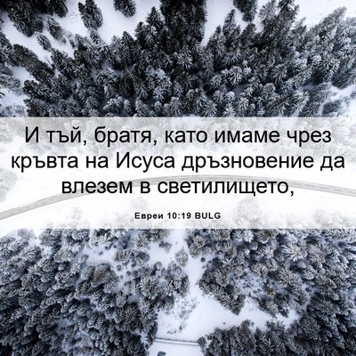 Picture 06 - Евреи 10:19 BULG - И тъй, братя, като имаме - Bible Verse Picture