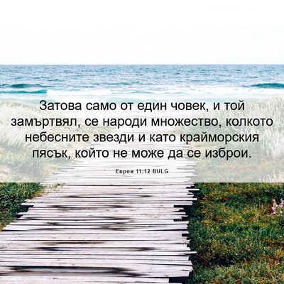 Picture 06 - Евреи 11:12 BULG - Затова само от един човек, - Bible Verse Picture