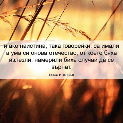 Picture 06 - Евреи 11:15 BULG - и ако наистина, така - Bible Verse Picture