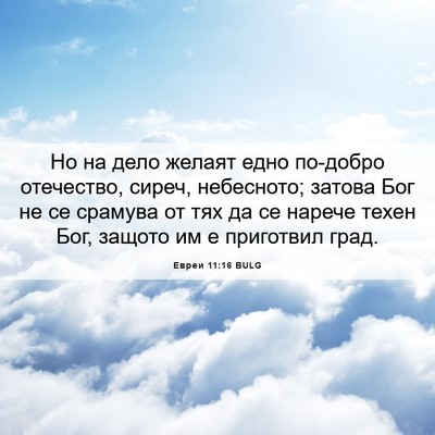 Picture 06 - Евреи 11:16 BULG - Но на дело желаят едно - Bible Verse Picture