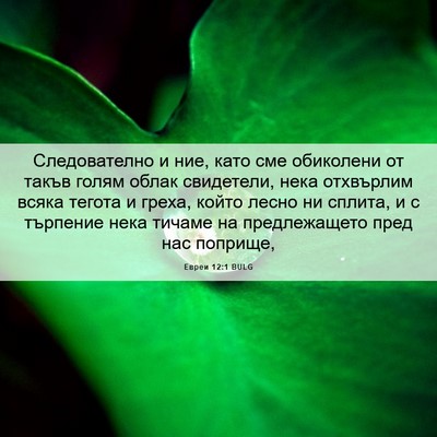 Picture 06 - Евреи 12:1 BULG - Следователно и ние, като - Bible Verse Picture