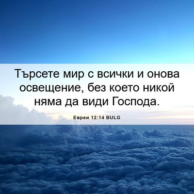 Picture 06 - Евреи 12:14 BULG - Търсете мир с всички и - Bible Verse Picture