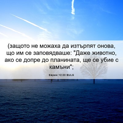 Picture 06 - Евреи 12:20 BULG - (защото не можаха да - Bible Verse Picture