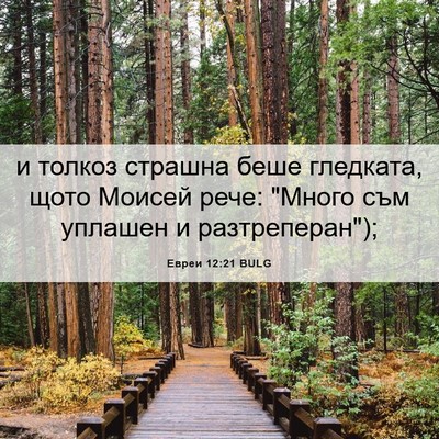 Picture 06 - Евреи 12:21 BULG - и толкоз страшна беше - Bible Verse Picture