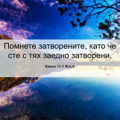 Picture 06 - Евреи 13:3 BULG - Помнете затворените, като - Bible Verse Picture