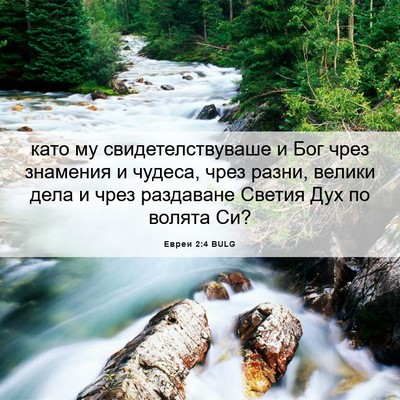Picture 06 - Евреи 2:4 BULG - като му свидетелствуваше и - Bible Verse Picture