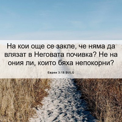 Picture 06 - Евреи 3:18 BULG - На кои още се закле, че няма - Bible Verse Picture