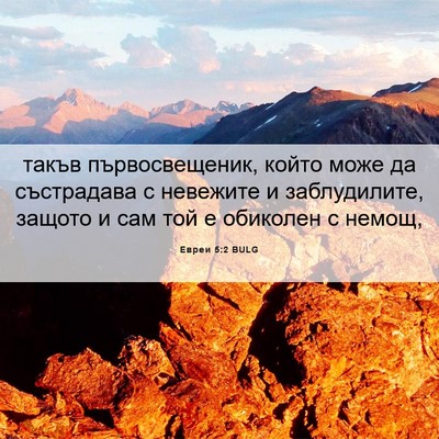 Picture 06 - Евреи 5:2 BULG - такъв първосвещеник, който - Bible Verse Picture