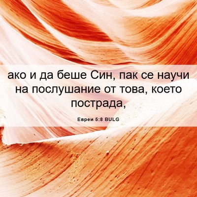 Picture 06 - Евреи 5:8 BULG - ако и да беше Син, пак се - Bible Verse Picture