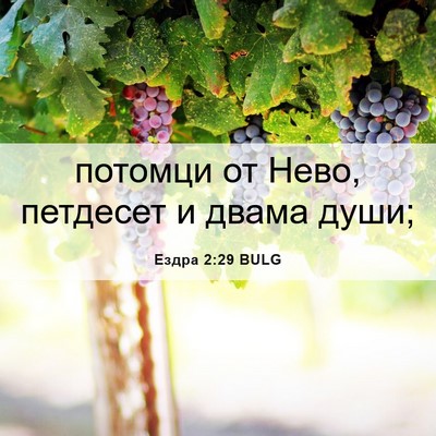 Picture 06 - Ездра 2:29 BULG - потомци от Нево, петдесет и - Bible Verse Picture