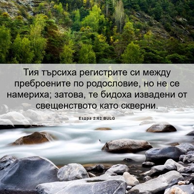 Picture 06 - Ездра 2:62 BULG - Тия търсиха регистрите си - Bible Verse Picture