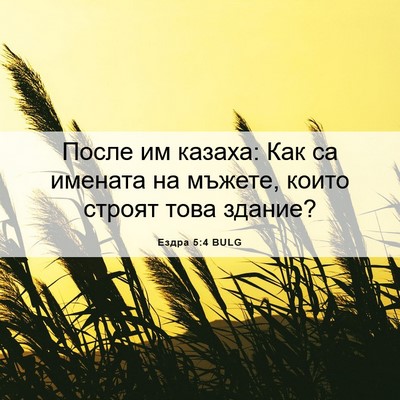 Picture 06 - Ездра 5:4 BULG - После им казаха: Как са - Bible Verse Picture