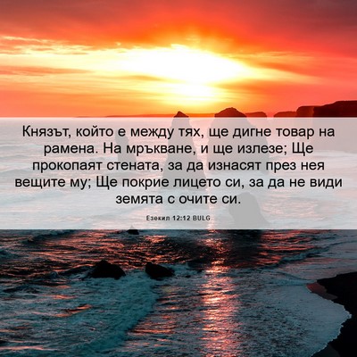 Picture 06 - Езекил 12:12 BULG - Князът, който е между тях, - Bible Verse Picture
