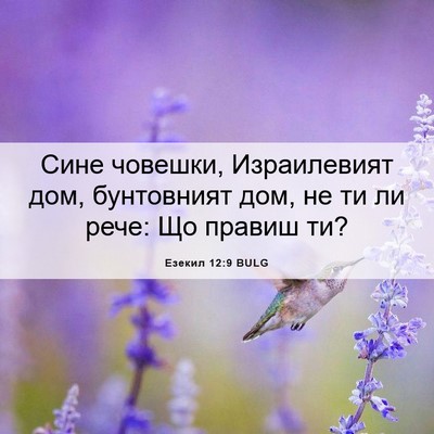 Picture 06 - Езекил 12:9 BULG - Сине човешки, Израилевият - Bible Verse Picture