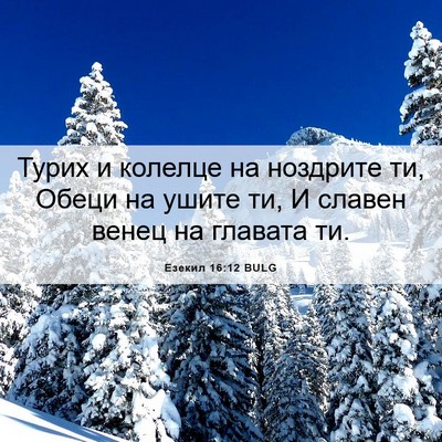 Picture 06 - Езекил 16:12 BULG - Турих и колелце на - Bible Verse Picture