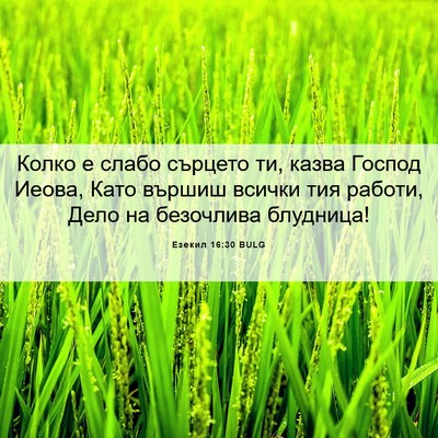 Picture 06 - Езекил 16:30 BULG - Колко е слабо сърцето ти, - Bible Verse Picture