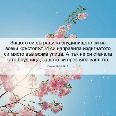 Picture 06 - Езекил 16:31 BULG - Защото си съградила - Bible Verse Picture
