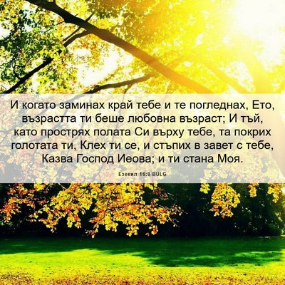 Picture 06 - Езекил 16:8 BULG - И когато заминах край тебе - Bible Verse Picture