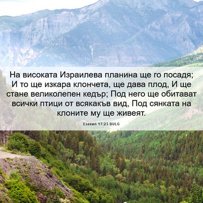 Picture 06 - Езекил 17:23 BULG - На високата Израилева - Bible Verse Picture