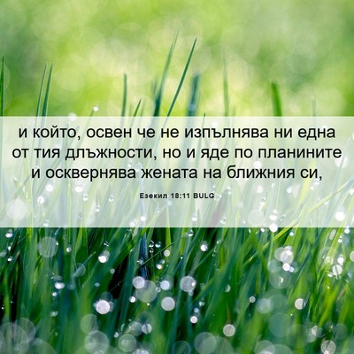 Picture 06 - Езекил 18:11 BULG - и който, освен че не - Bible Verse Picture