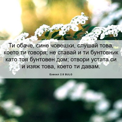 Picture 06 - Езекил 2:8 BULG - Ти обаче, сине човешки, - Bible Verse Picture