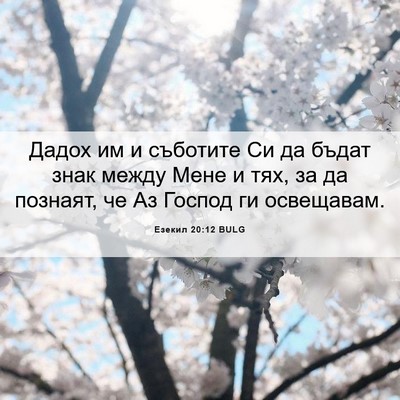 Picture 06 - Езекил 20:12 BULG - Дадох им и съботите Си да - Bible Verse Picture