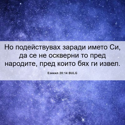 Picture 06 - Езекил 20:14 BULG - Но подействувах заради - Bible Verse Picture