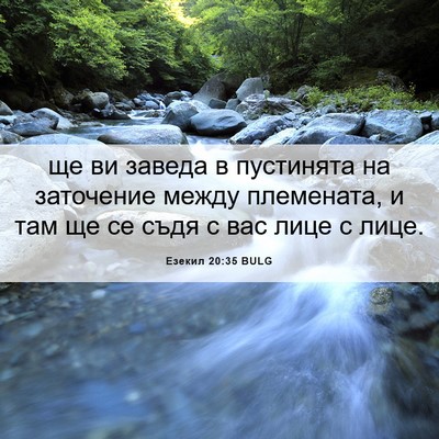 Picture 06 - Езекил 20:35 BULG - ще ви заведа в пустинята на - Bible Verse Picture