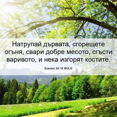 Picture 06 - Езекил 24:10 BULG - Натрупай дървата, - Bible Verse Picture