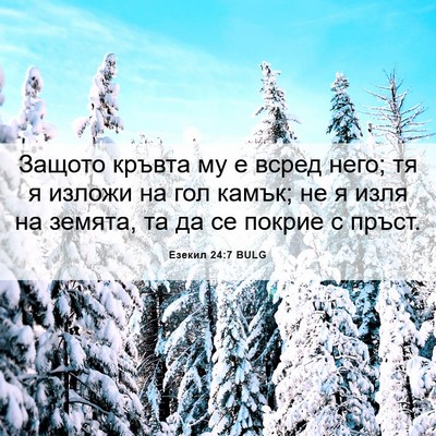 Picture 06 - Езекил 24:7 BULG - Защото кръвта му е всред - Bible Verse Picture
