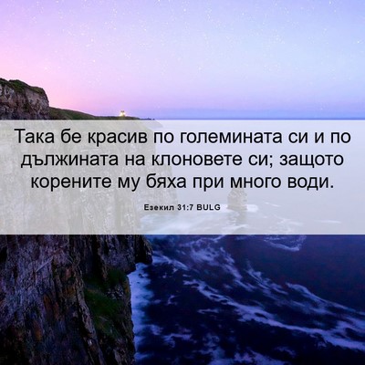 Picture 06 - Езекил 31:7 BULG - Така бе красив по - Bible Verse Picture