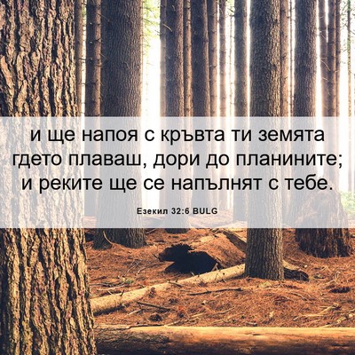 Picture 06 - Езекил 32:6 BULG - и ще напоя с кръвта ти - Bible Verse Picture