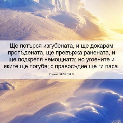 Picture 06 - Езекил 34:16 BULG - Ще потърся изгубената, и ще - Bible Verse Picture