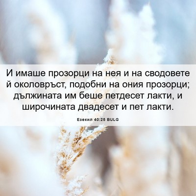 Picture 06 - Езекил 40:25 BULG - И имаше прозорци на нея и - Bible Verse Picture