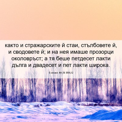 Picture 06 - Езекил 40:36 BULG - както и стражарските й - Bible Verse Picture
