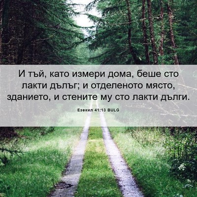 Picture 06 - Езекил 41:13 BULG - И тъй, като измери дома, - Bible Verse Picture