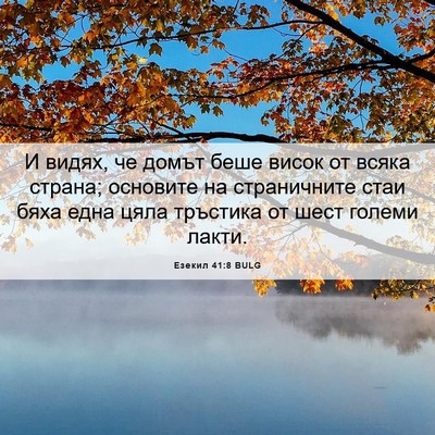 Picture 06 - Езекил 41:8 BULG - И видях, че домът беше - Bible Verse Picture