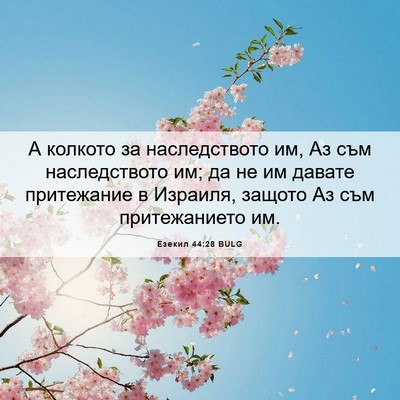 Picture 06 - Езекил 44:28 BULG - А колкото за наследството - Bible Verse Picture