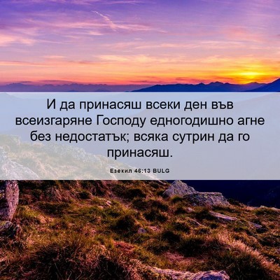 Picture 06 - Езекил 46:13 BULG - И да принасяш всеки ден във - Bible Verse Picture