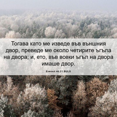 Picture 06 - Езекил 46:21 BULG - Тогава като ме изведе във - Bible Verse Picture