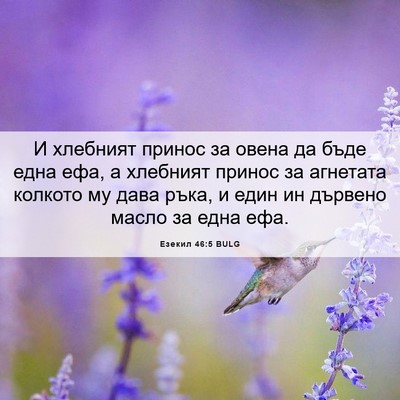 Picture 06 - Езекил 46:5 BULG - И хлебният принос за овена - Bible Verse Picture