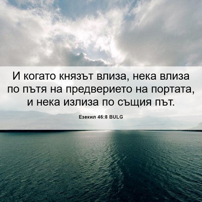 Picture 06 - Езекил 46:8 BULG - И когато князът влиза, нека - Bible Verse Picture