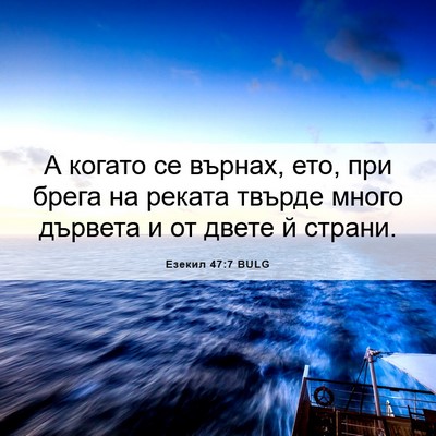 Picture 06 - Езекил 47:7 BULG - А когато се върнах, ето, при - Bible Verse Picture